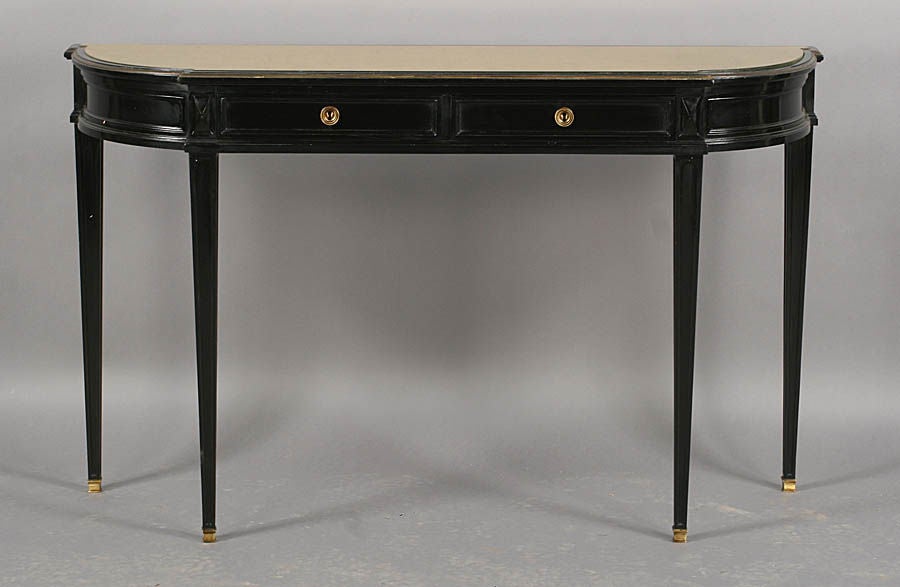 Französische Konsole von Maison Jansen, ebonisiert und vergoldet