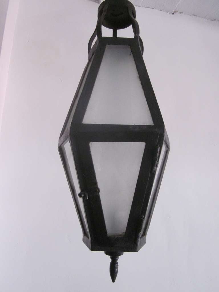 Pair of  French Forties Wrought Iron Lanterns
