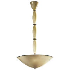 Modern Neoclassical Ivory Venetian / Murano Glass Pendant / Chandelier 5