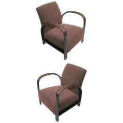 Pair of French 1930s Armchairs in the Manner of Jacques Adnet 4