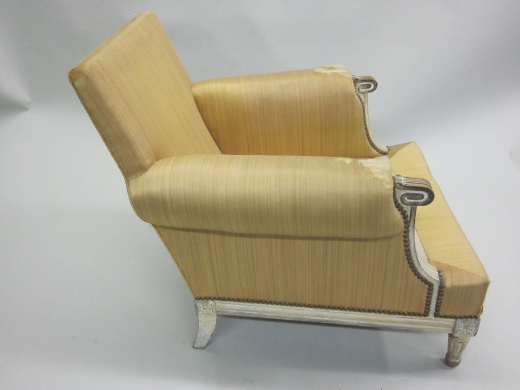 Mid-Century Modern Important Pair of Modern Neoclassical Louis XVI  Lounge Chairs by Maison Jansen