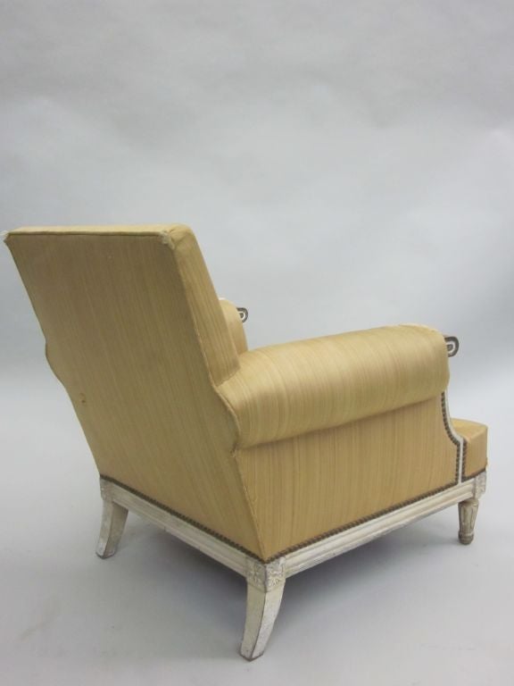Important Pair of Modern Neoclassical Louis XVI  Lounge Chairs by Maison Jansen In Good Condition In New York, NY