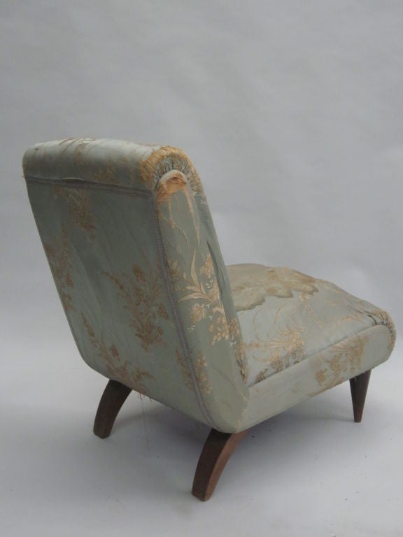 20th Century Pair Italian Mid-Century Modern Lounge / Slipper Chairs, Guglielmo Ulrich, 1930 For Sale