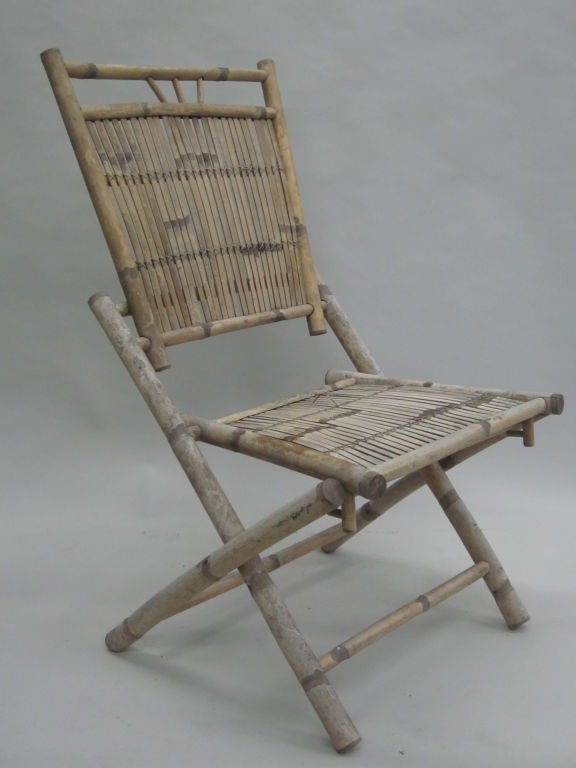 Pair of French 30's Bamboo and Rattan Chairs For Sale