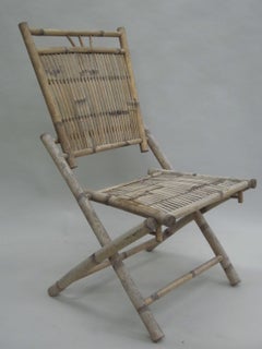 Pair of French 30's Bamboo and Rattan Chairs