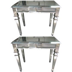 2 French Mid-Century Modern Mirror Consoles / Vanity in Manner of Serge Roche 9