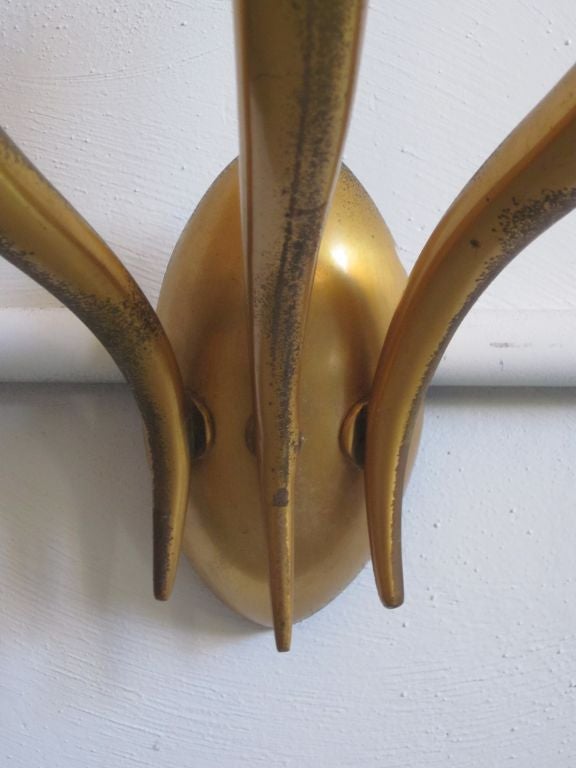 Pair Italian Mid-Century Modern Neoclassical Wall Sconce Attributed to Gio Ponti For Sale 1