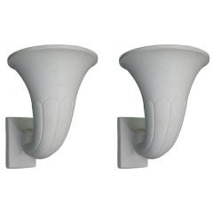 Four French 1940s Plaster Sconces Attributed to Andre Arbus 3