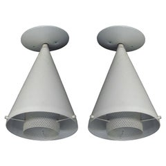 Pair of French 1950 Ceiling Fixtures in Manner of Mategot