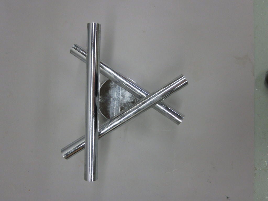 Italian Mid-Century Modern Flush Mount Fixture in Nickel by Stilnovo In Good Condition For Sale In New York, NY