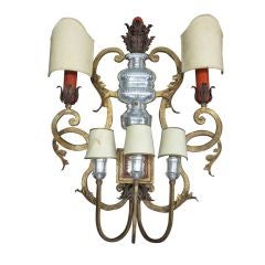 Rare, Iconic Large French, 1940s Wall Sconce by Maison Baguès 3