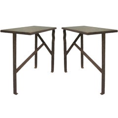 Pair of Unique French Art Deco End Tables or Consoles Attributed to Paul Kiss