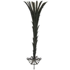 French Art Deco Palm Frond Floor Lamp by Edgar Brandt