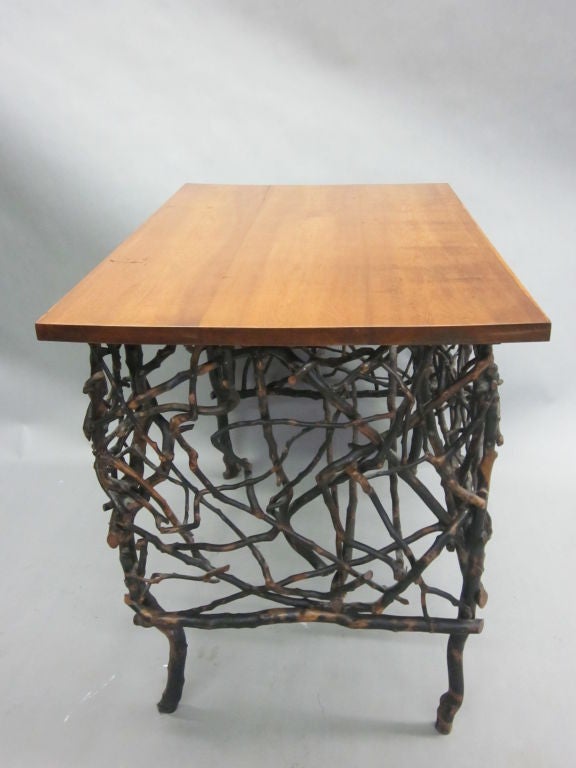 American Rare and Unique Modern Craftsman / Adirondack Twig Writing Desk For Sale