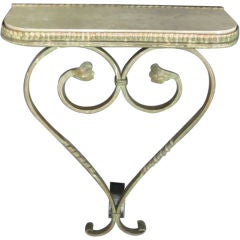 French Wrought Iron Wall Console and Mirror