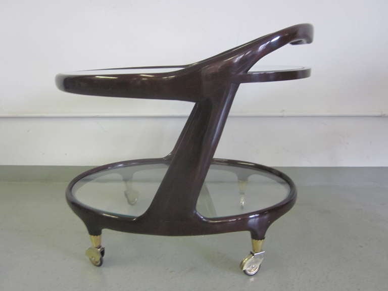 Important Italian Mid-Century Modern Bar Cart In Good Condition In New York, NY