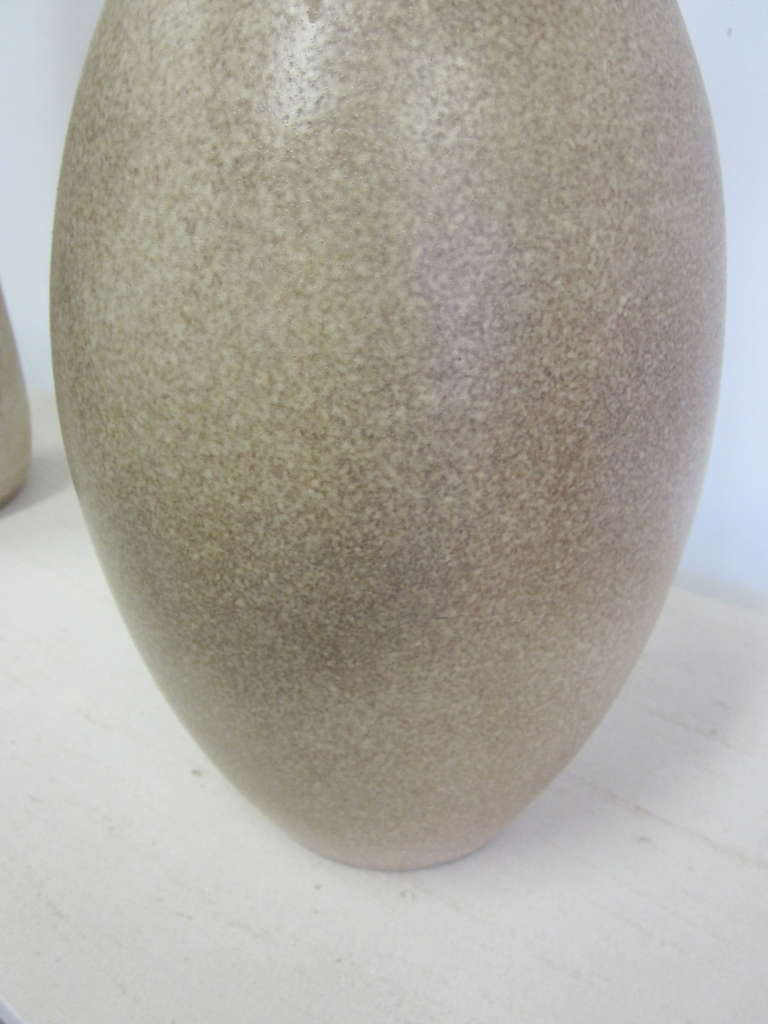 2 Large French Organic Modern Sculptural Ceramic Vases / Urns by Marius Musara For Sale 1