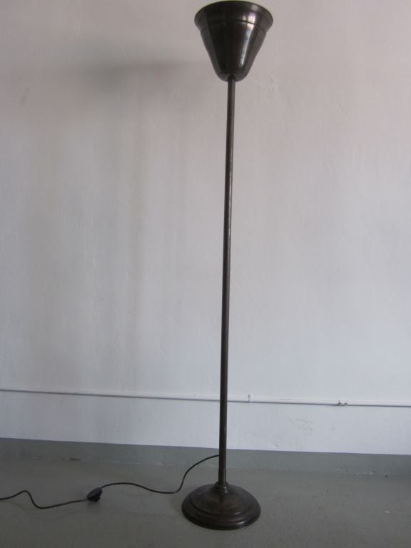 Mid-Century Modern Pair Italian Mid-Century Bronze Luminator Floor Lamps, Attr. Pietro Chiesa, 1930 For Sale