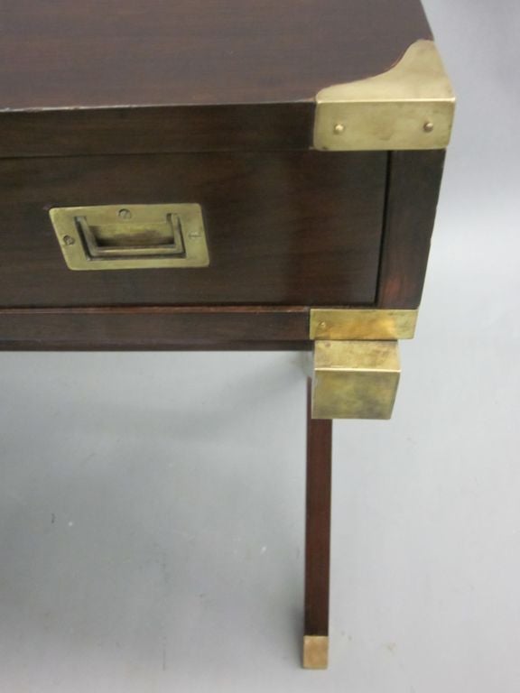 French Mid-Century Modern Neoclassical Mahogany Campaign Desk by Maison Jansen For Sale 3