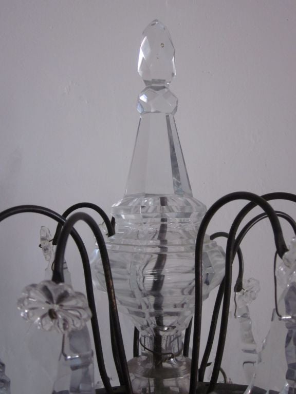 French Mid-Century Modern Crystal Table Chandelier/ Girandole by Maison Baguès In Good Condition For Sale In New York, NY