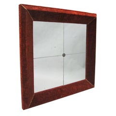 Italian Modern Neoclassical Venetian Wall Mirror with Red Silk Velvet Frame