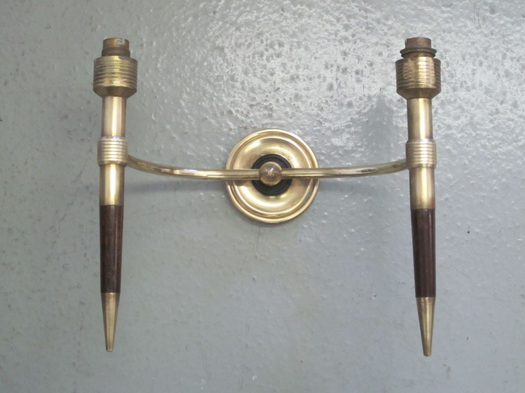 Pair of  Double Arm Sconces Attributed to Jules Leleu
