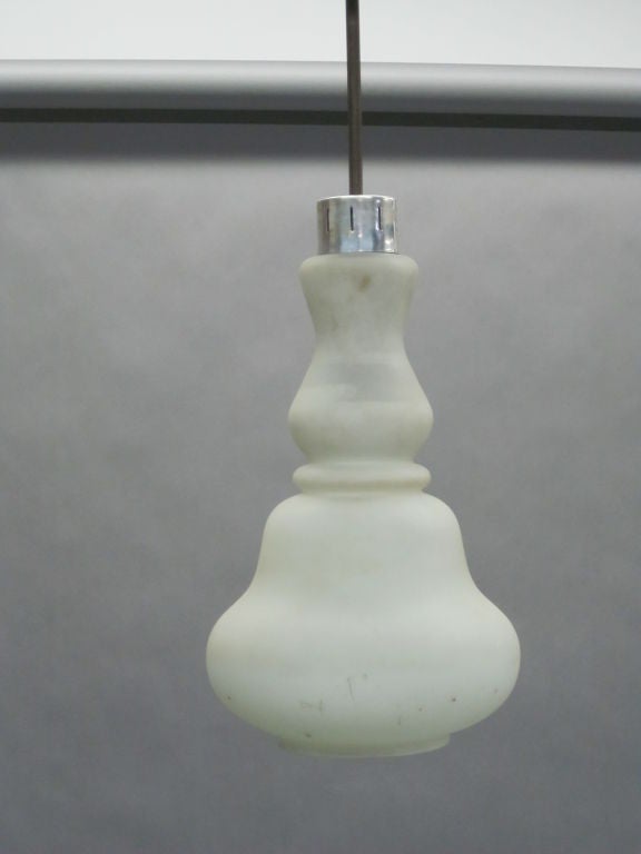 Italian Satinized Milk Glass Fixture For Sale