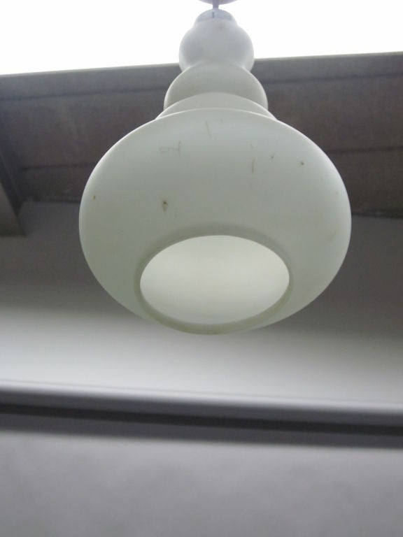Mid-20th Century Satinized Milk Glass Fixture For Sale