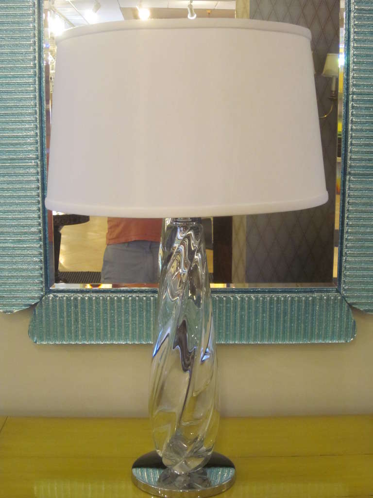 Mid-Century Modern 2 Pairs of Italian Mid-Century Style Clear Murano / Venetian Glass Table Lamps