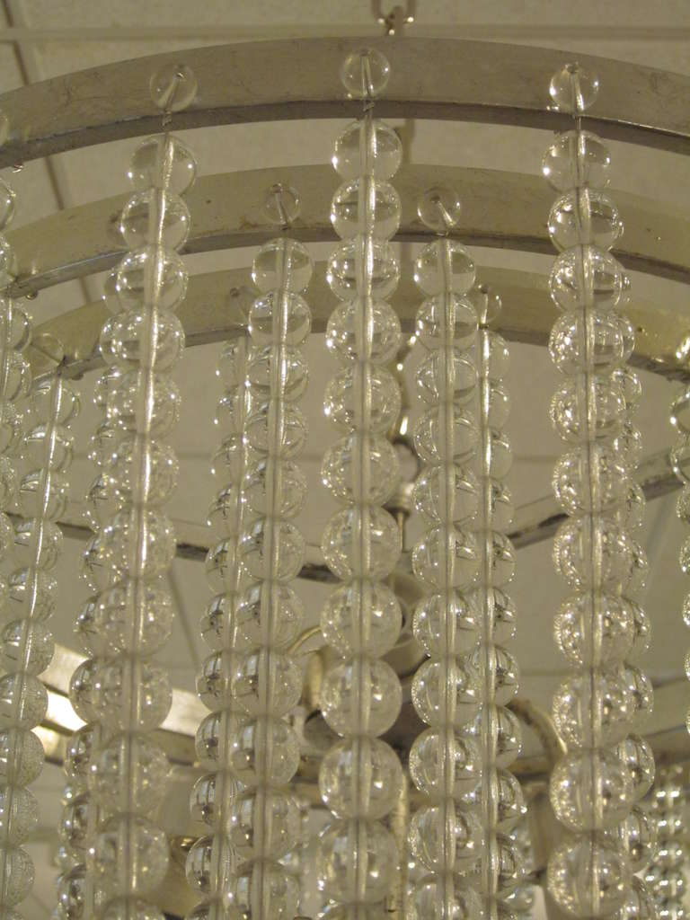 2 Sober French, 1930s Style, Beaded Crystal Chandeliers 5