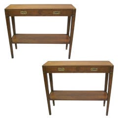 Two French Double-Level Mid-Century Style 
Marine
 Consoles