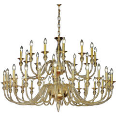 Very Large Amber Murano Glass Modern Neoclassical Chandelier 5
