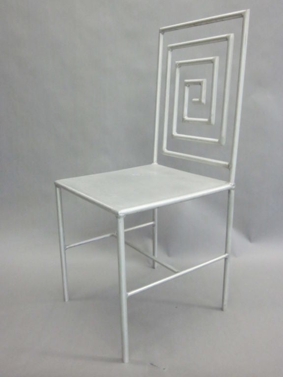 American Late 20th Century Artist Made Aluminum Desk / Side Chair by Jose Pascual  For Sale