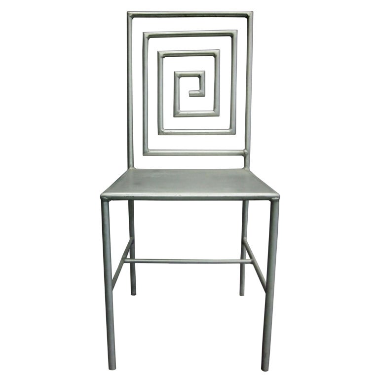 Schreibtisch/Beistellstuhl aus Aluminium des späten 20. Jahrhunderts von Jose Pascual, Künstlerarbeit 