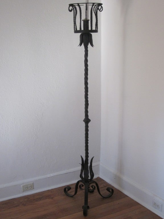 wrought iron torchiere floor lamp
