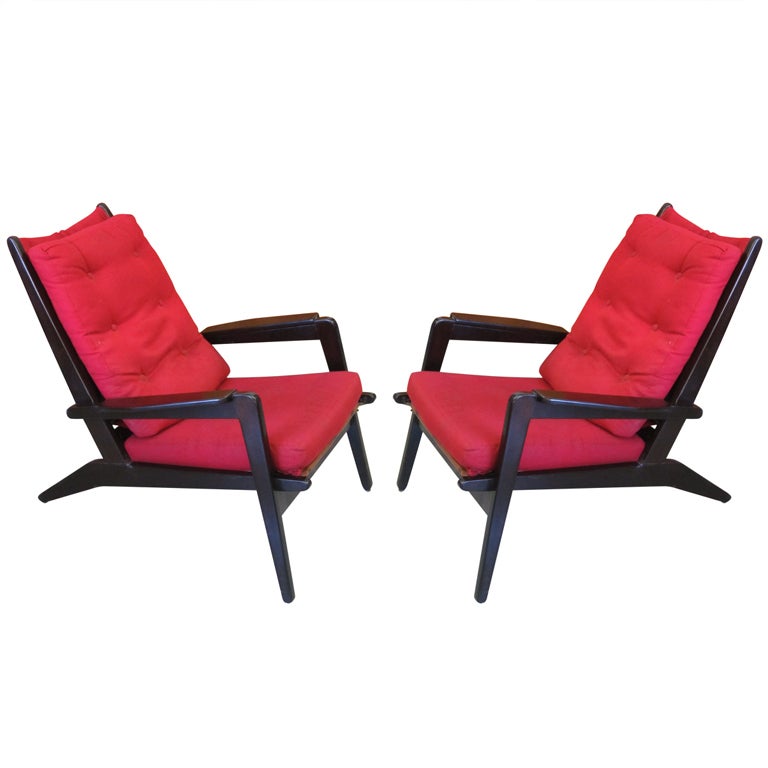 Pair of French 1950 Lounge Chairs by Pierre Guariche for Airborne