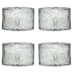 Four Clear Murano Glass Sconces by Mazzega 7