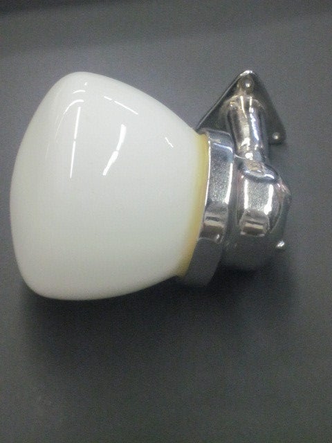 Pair European Mid-Century Modern Nickel & Glass Marine Industrial Wall Sconces In Good Condition For Sale In New York, NY