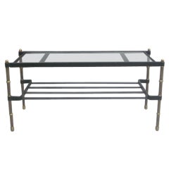 Hand-stitched Leather Cocktail Table by Jacques Adnet Hand-stitched Leather Cocktail Table by Jacques Adnet