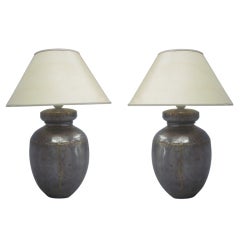 Pair of French Brutalist Table Lamps