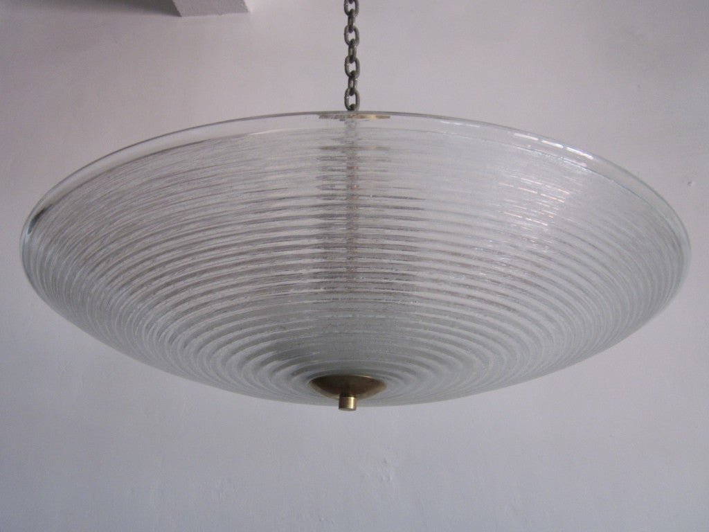 Italian Mid-Century Modern Murano / Venetian Glass Chandelier or Flush Mount In Excellent Condition For Sale In New York, NY