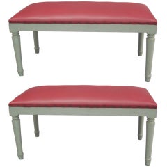 2 French Mid-Century Modern Neoclassical Benches in the Manner of Andre Arbus