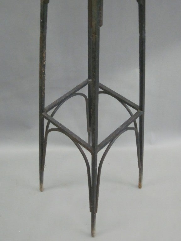 French Pair of Large Wrought Iron Garden Obelisks, Trelisses