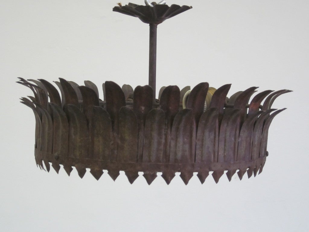 French Forties Gilt Iron Fixture / Pendant 4