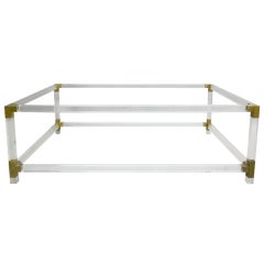 French Double Level Plexi-glass Cocktail Table