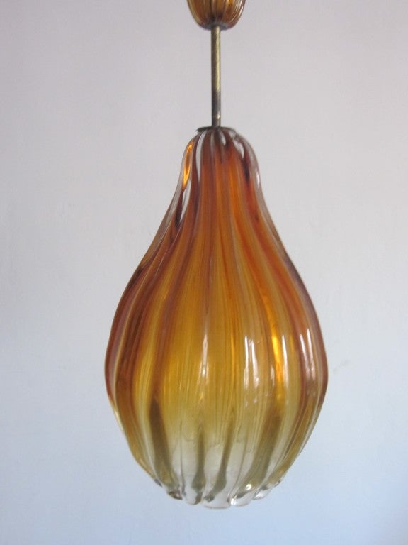 Mid-Century Modern Blown Murano / Venetian Glass Pendant / Chandelier by Seguso In Good Condition In New York, NY
