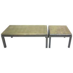 Set of Two French Gilt 'Verre Églomisé' Cocktail Tables, Guy Lefevre for Jansen 4