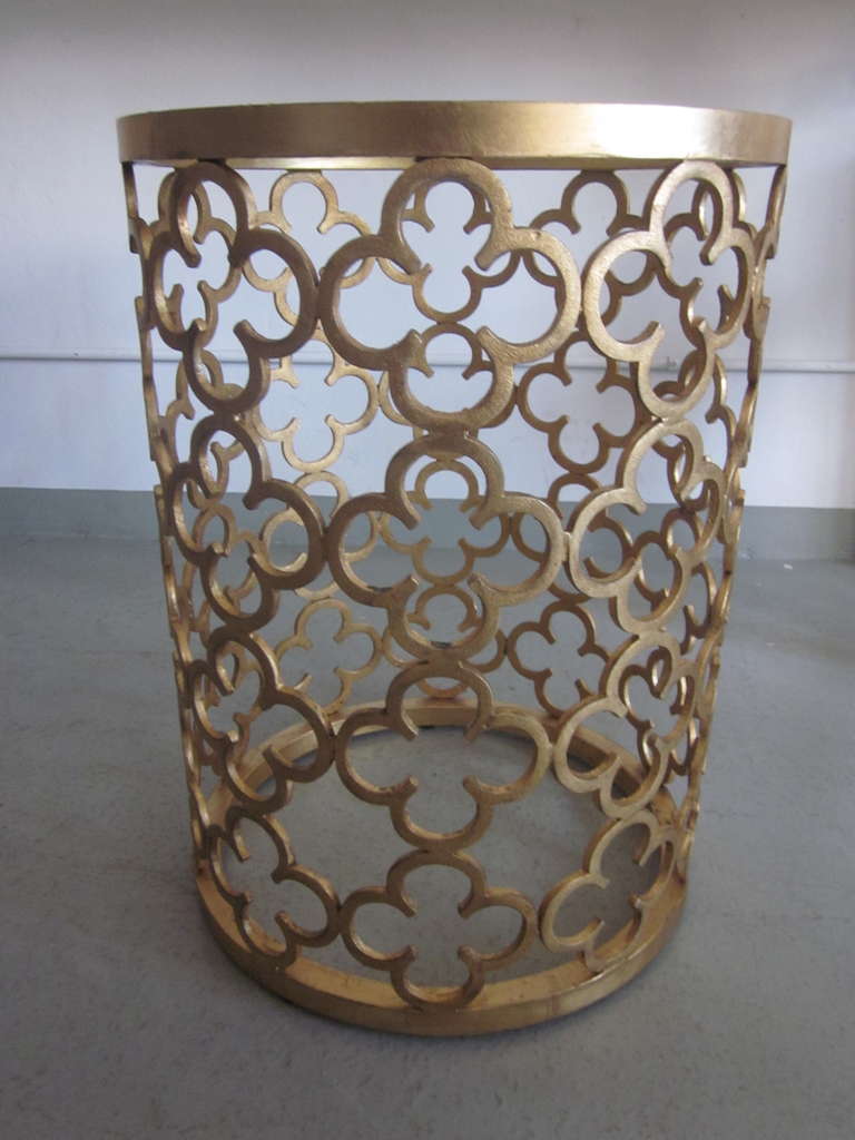 Late 20th Century Two Italian Gilt Iron Side Tables