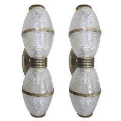 Pair of Large Rare Murano Glass Wall Sconces 8