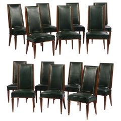 14 French 40's Dining Chairs in the Manner of Andre Arbus